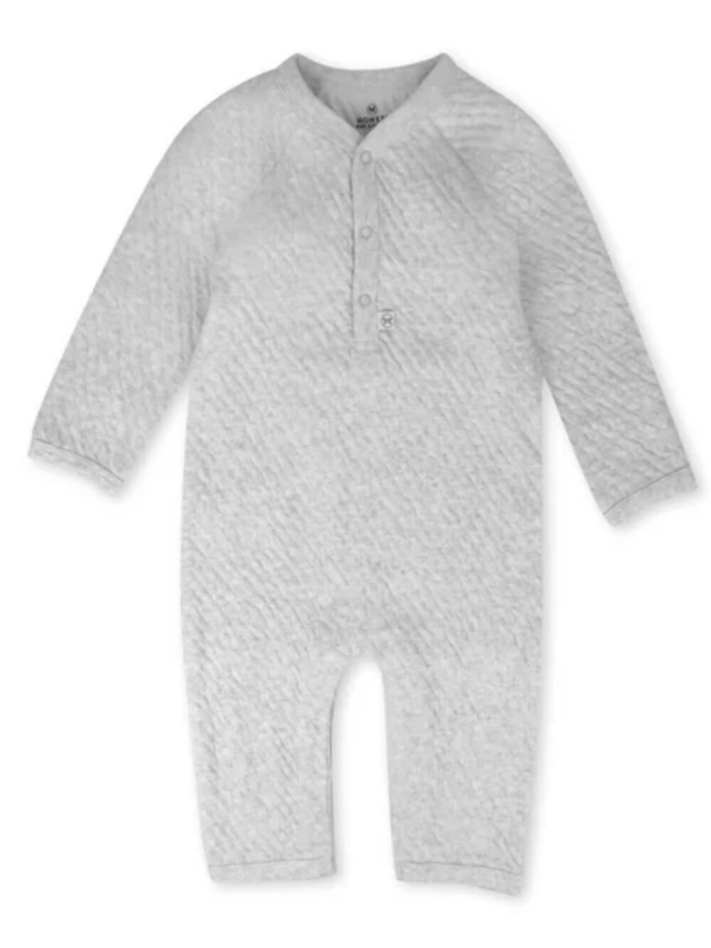 Honest Baby Organic Cotton Matelasse Quilted Coverall Newborn Gray